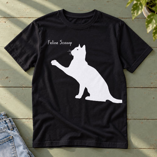Feline Scooop black T-shirt — front