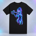 black AI Scooop Color shirt, front view