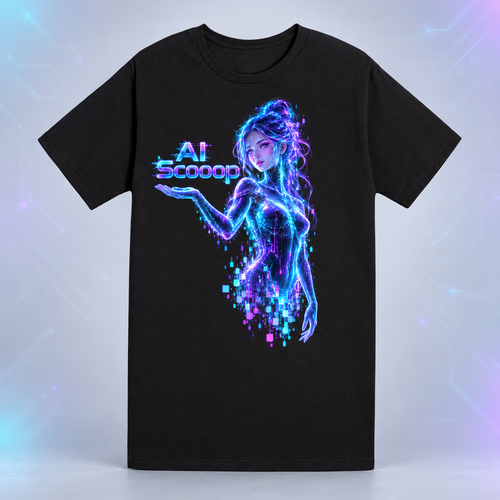 black AI Scooop Color shirt, front view