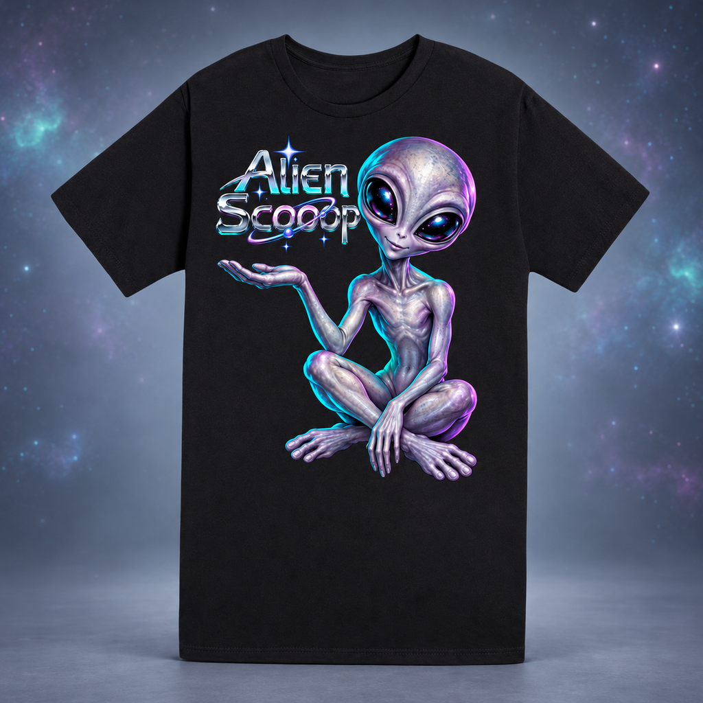 Black Alien Scooop Color shirt, front view