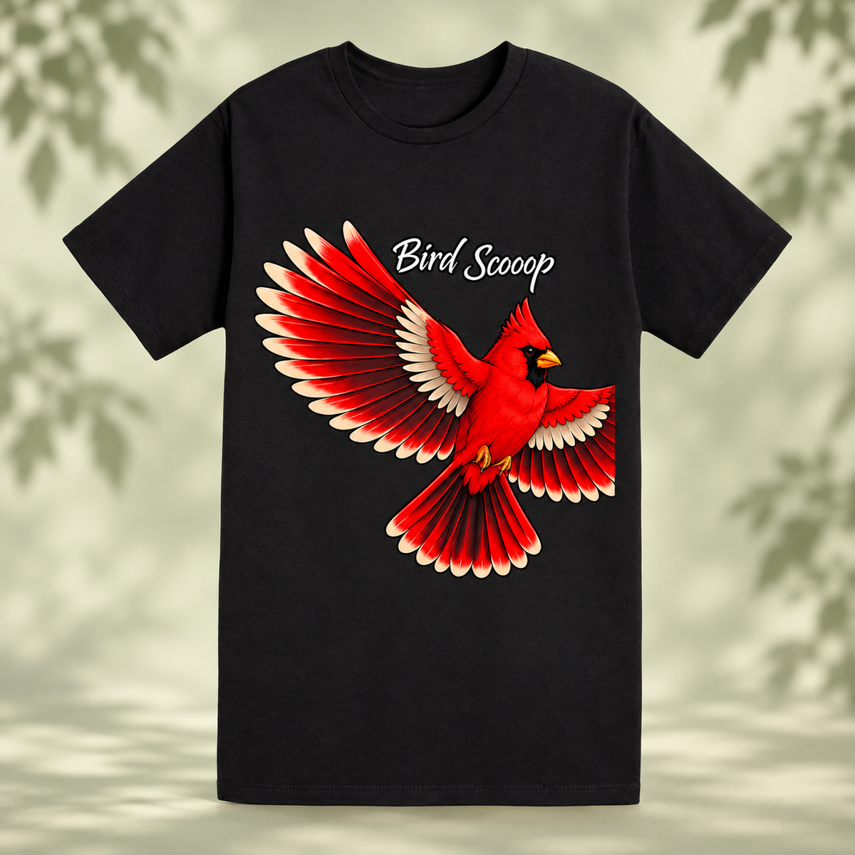 Black Bird Scooop Color shirt, front view