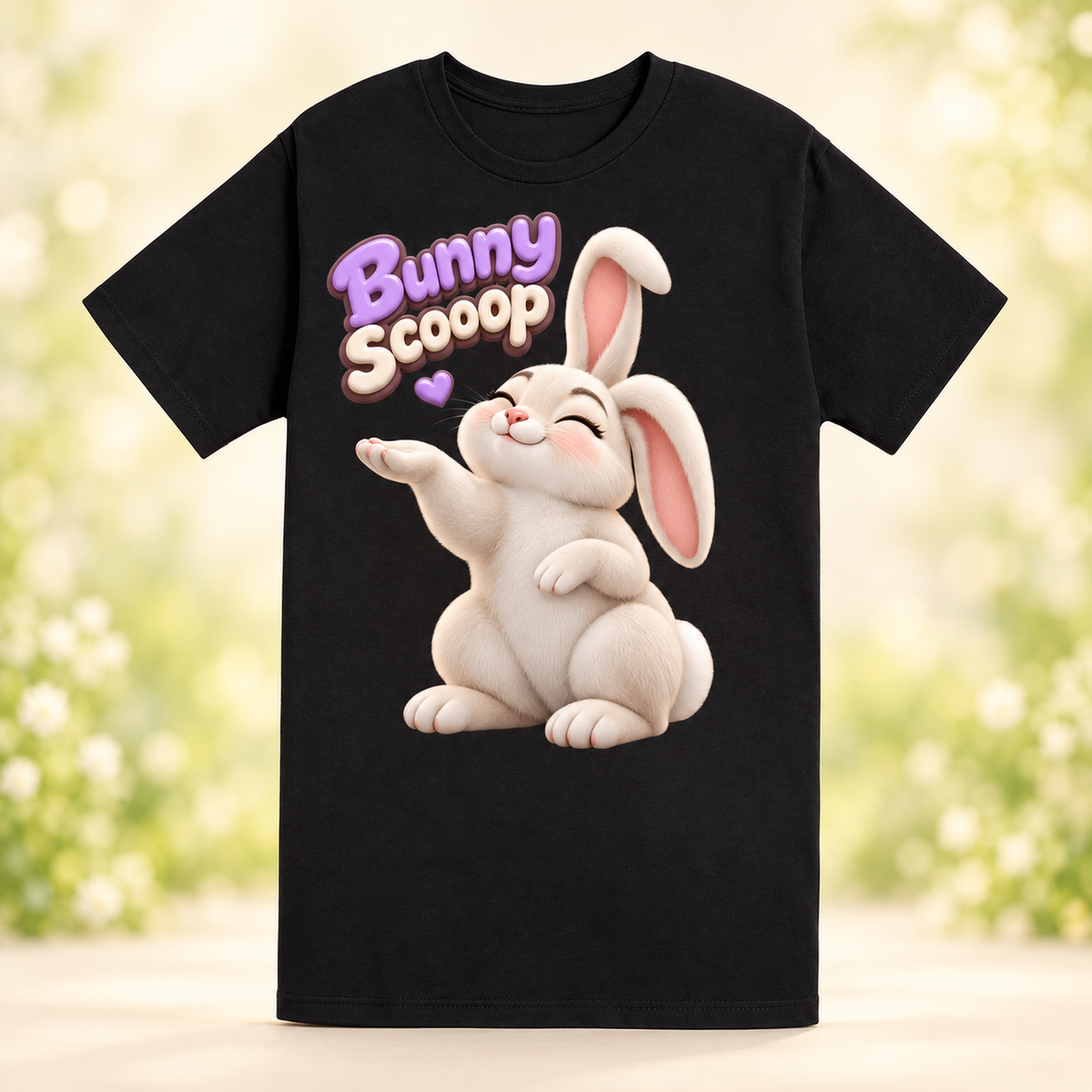 Black Bunny Scooop Color shirt, front view