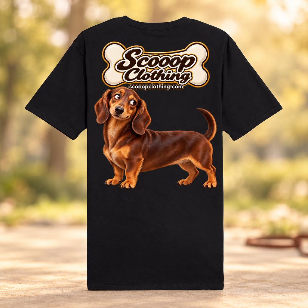 Black Dog Scooop Color shirt, back view