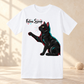 White Feline Scooop Color shirt, front view