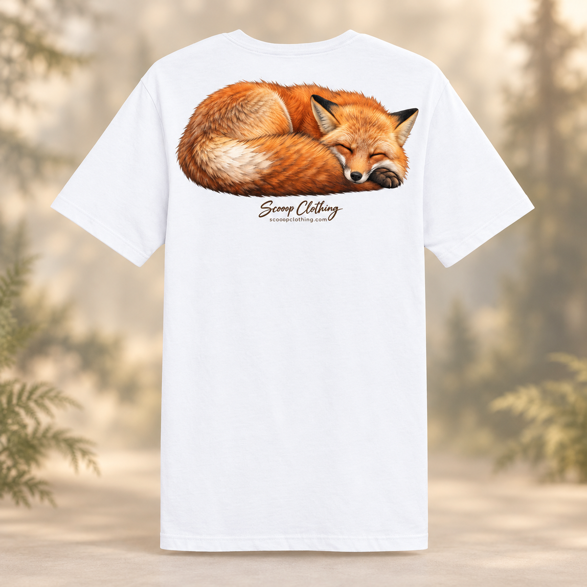 White Fox Scooop Color shirt, back view