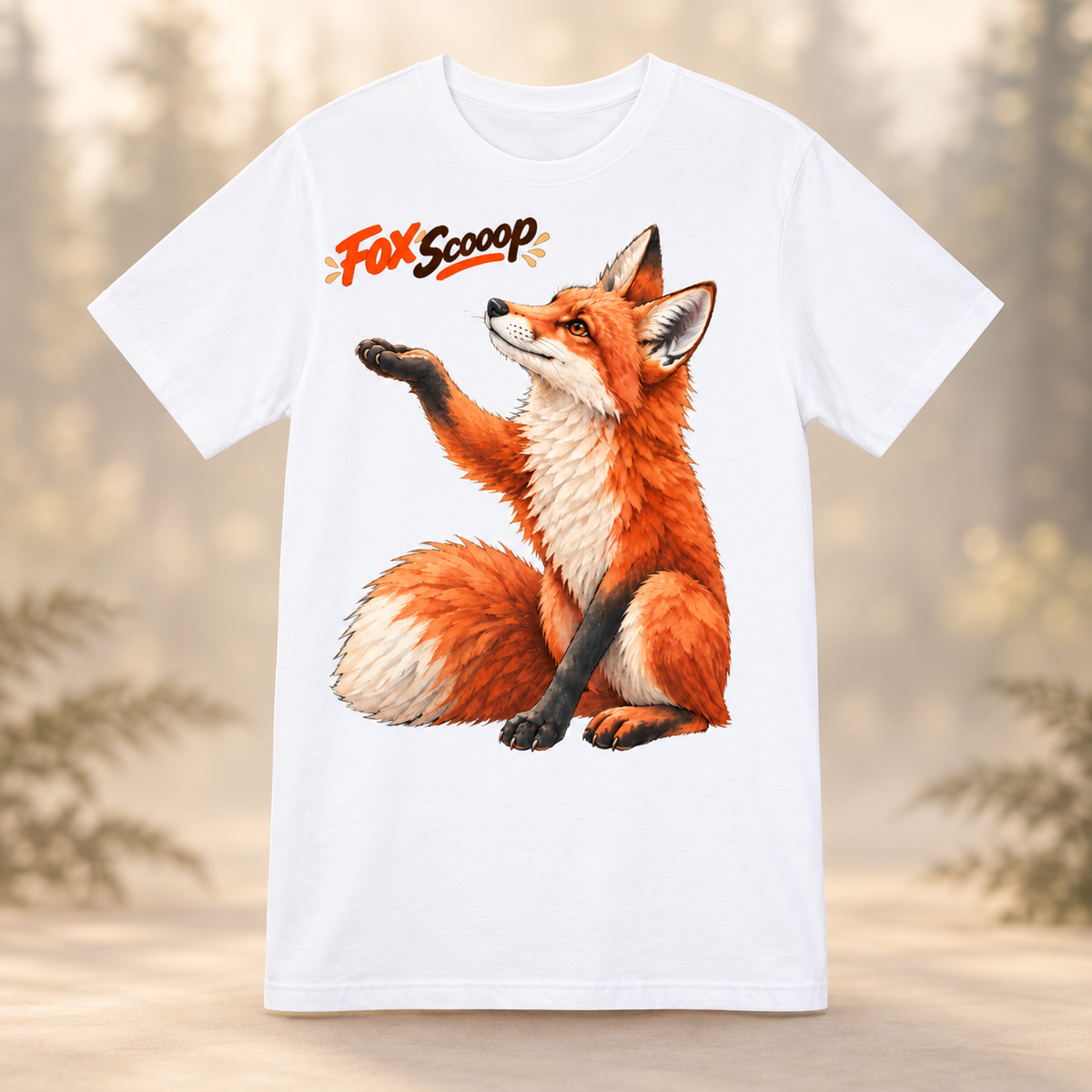White Fox Scooop Color shirt, front view