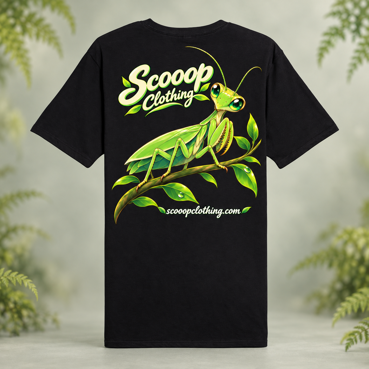 Black Insect Scooop Color shirt, back view