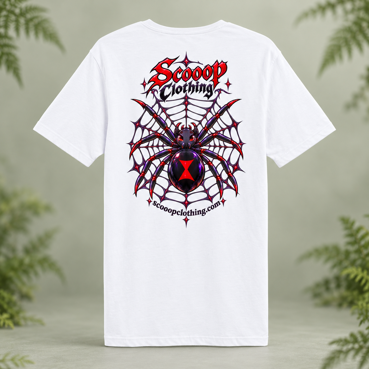 White Insect Scooop Color shirt, back view