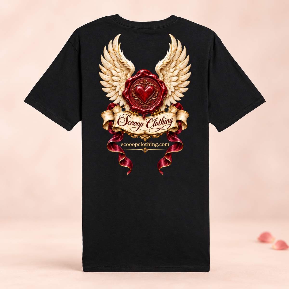 Black Love Scooop Color shirt, back view