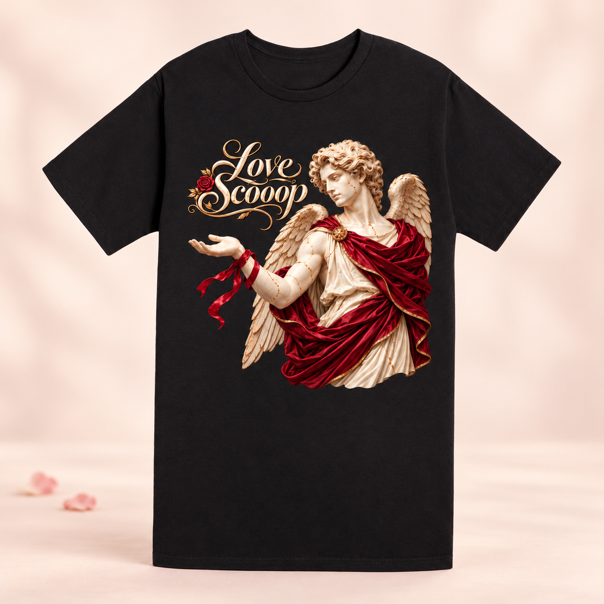 Black Love Scooop Color shirt, front view
