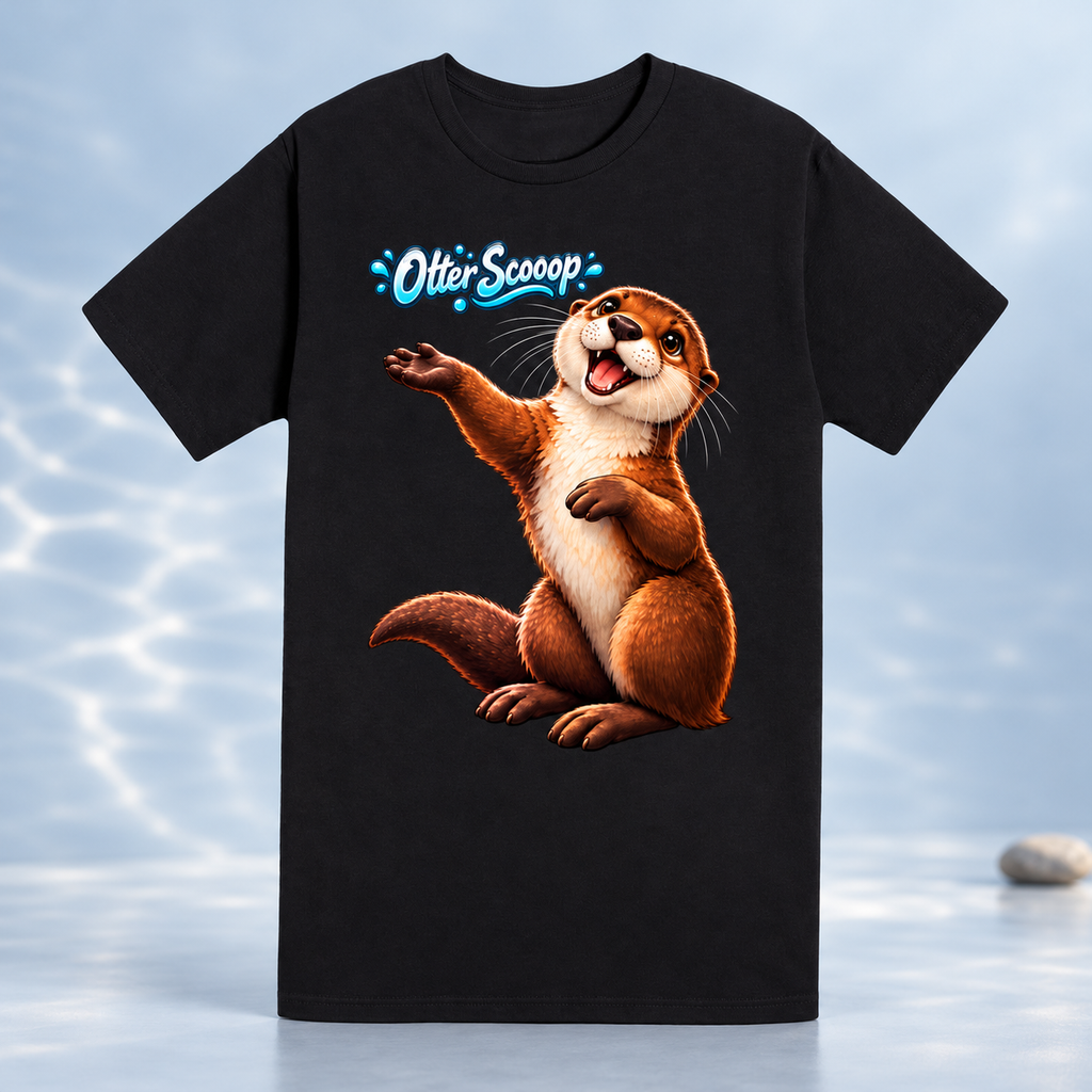 Black Otter Scooop Color shirt, front view